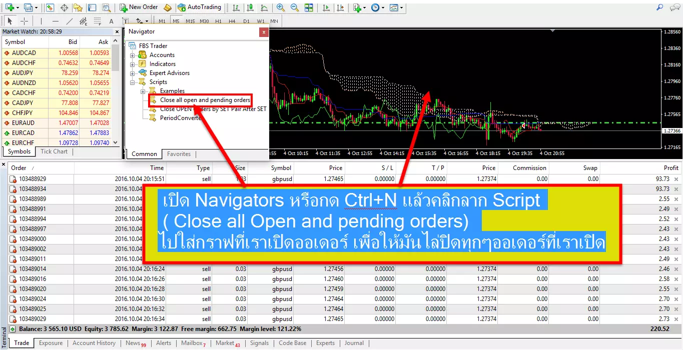 open Navigators or press Ctrl add N then click and drag Script forex ประเทศไทย forexinthai