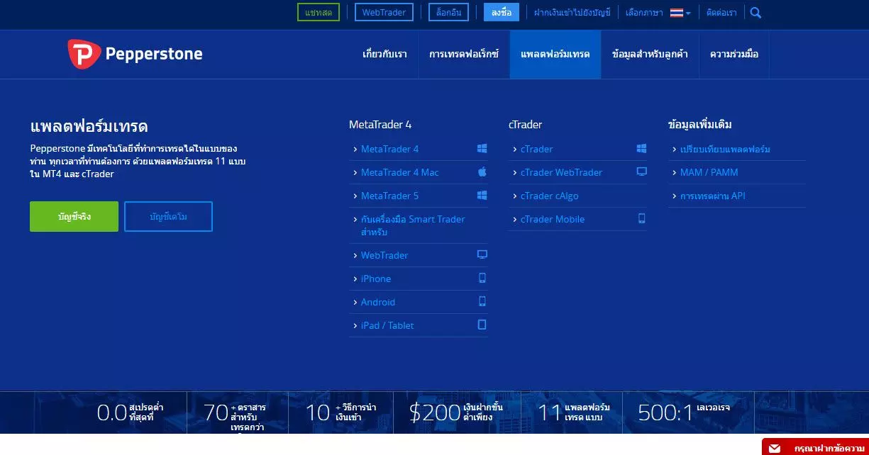 รีวิวโบรกเกอร์ Pepperstone อัพเดต ปี 2024 7 รีวิว-trading-flatforms-Pepperstone-forex-ในไทย-1