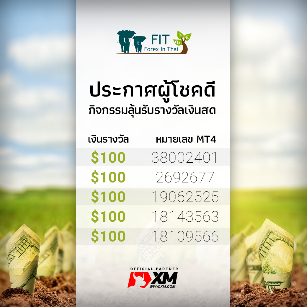 รายชื่อแอคเคาท์ ผู้โชคดี จากกิจกรรมเทรดไปด้วย ลุ้นรับรางวัลไปด้วย ของโบรคเกอร์ XM