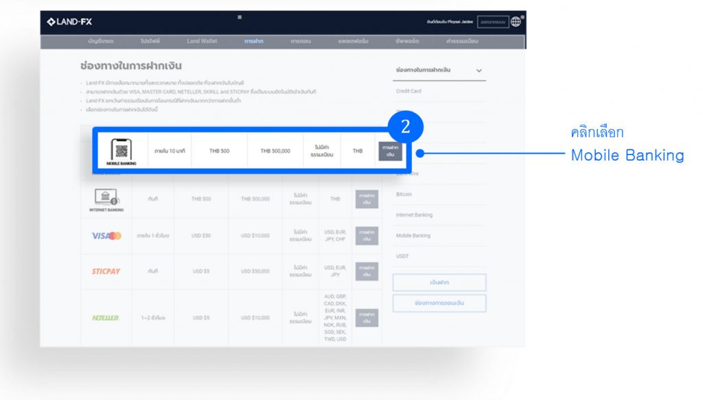 วิธีการฝากเงินเข้าบัญชีเทรดจริง กับโบรกเกอร์ land fx 2023 02 25 160337