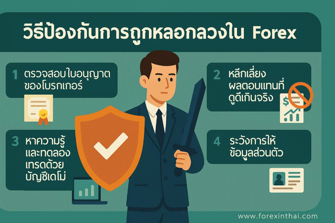 Forex หลอกลวงจริงไหม? ไขข้อสงสัย พร้อมวิธีป้องกันตัวก่อนตกเป็นเหยื่อ 5 วิธีป้องกันการถูกหลอกลวงใน forex