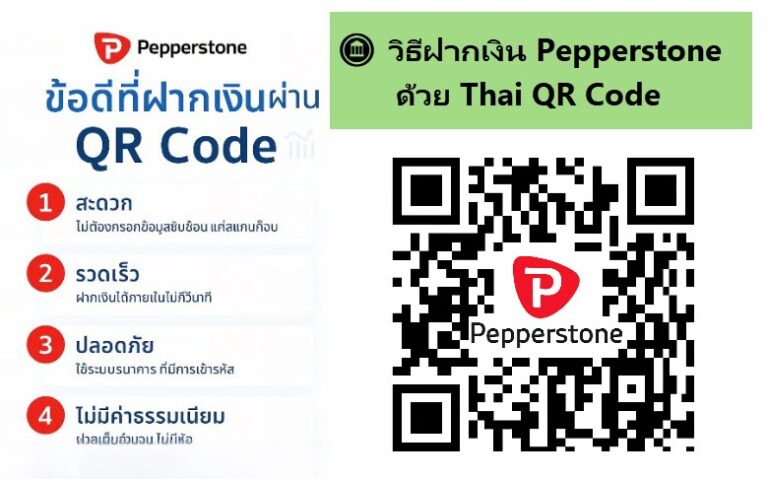 วิธีฝากเงิน Pepperstone ด้วย QR code (รวดเร็วทันใจ) 1 วิธีฝากเงินเข้าบัญชีเทรด โบรกเกอร์ pepperstone ด้วย qr code ok